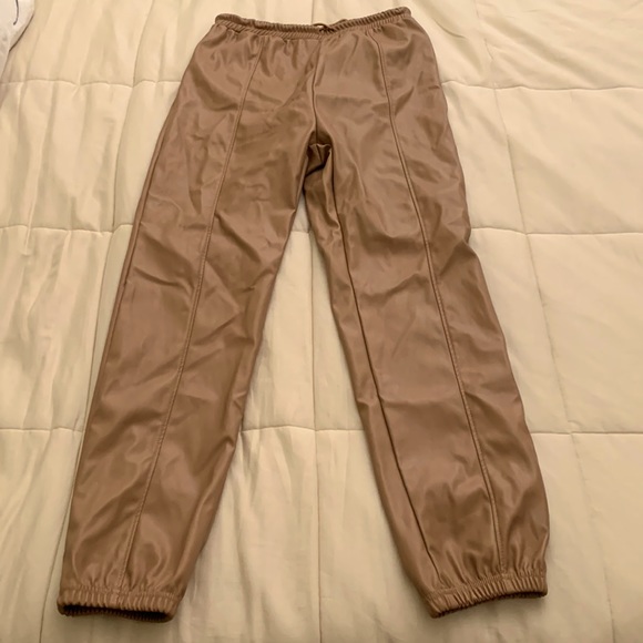 SHEIN Tan Leather Pants - Picture 2 of 7